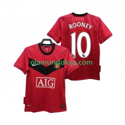 Camisola Manchester United ROONEY 10 2009 Retro Homem Equipamento Primeiro 2010 Manga Curta